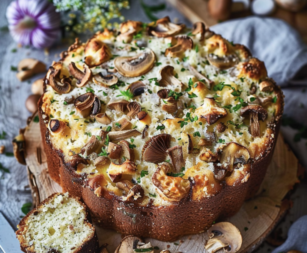Cake aux Champignons, Comté, Noisettes et Persil Plat – recettes en famille